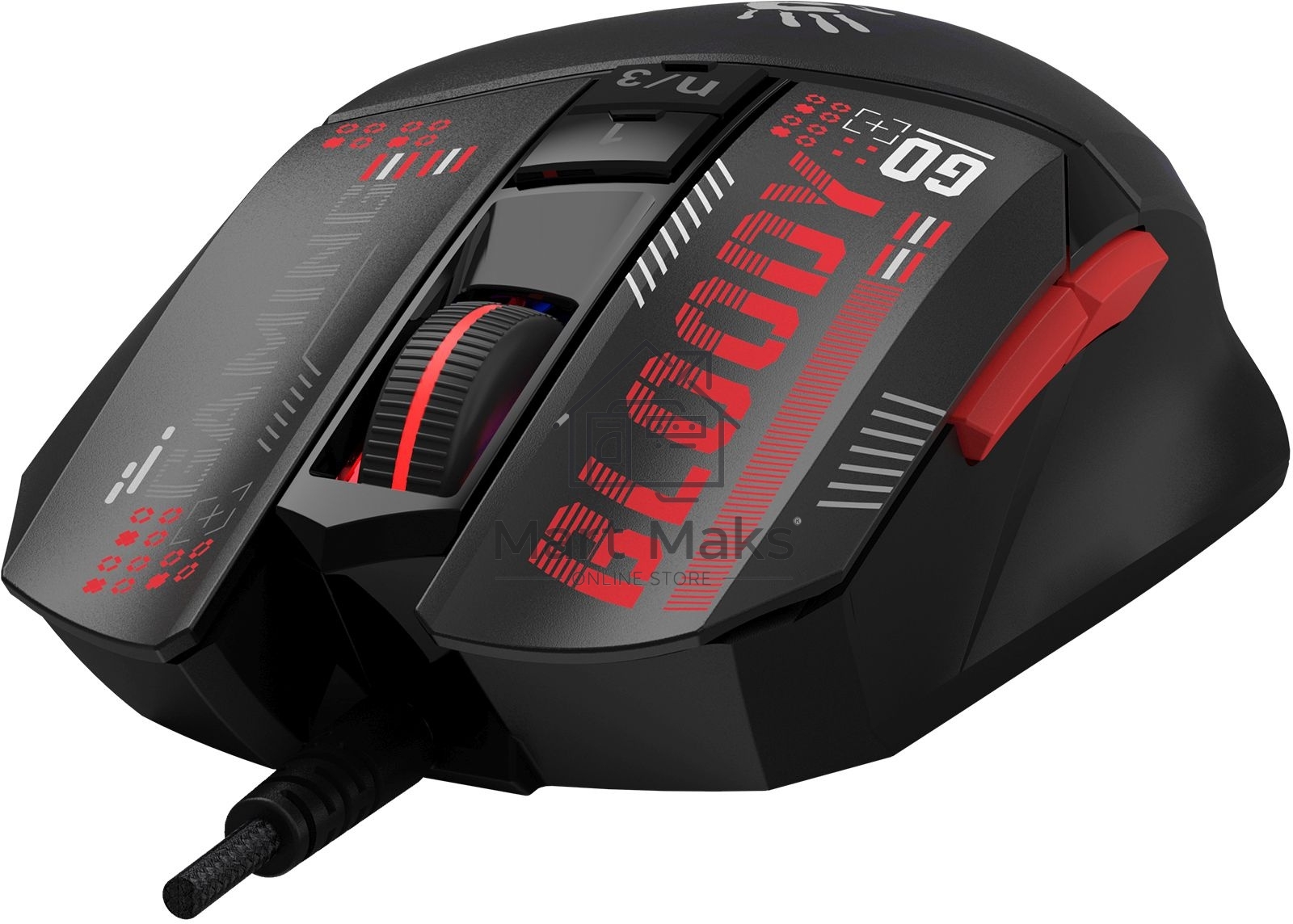 Мышь проводная A4Tech Bloody W60 Max Mini черный, 12000 dpi, USB, кнопки - 9