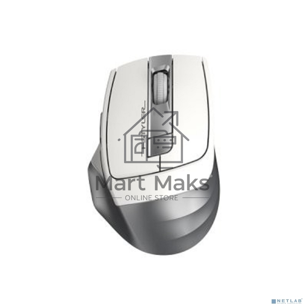 Мышь беспроводная A4Tech Fstyler FG35 серебристый/белый, 2000 dpi, радиоканал, USB, кнопки - 6