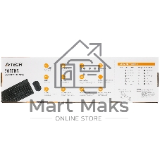 Комплект клавиатура+мышь A4Tech 3000NS беспроводной, USB, 1200 DPI, чёрный