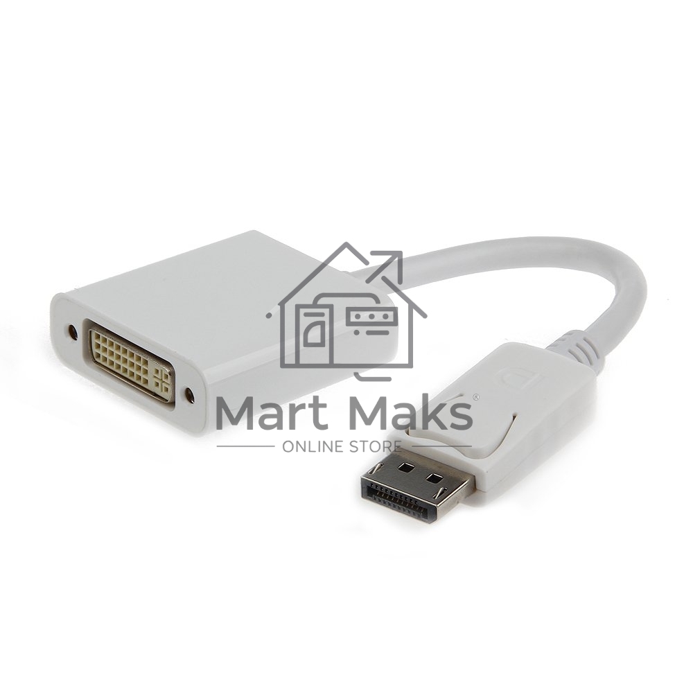 Переходник DisplayPort - DVI Cablexpert A-DPM-DVIF-002-W, 20M/19F, белый, пакет