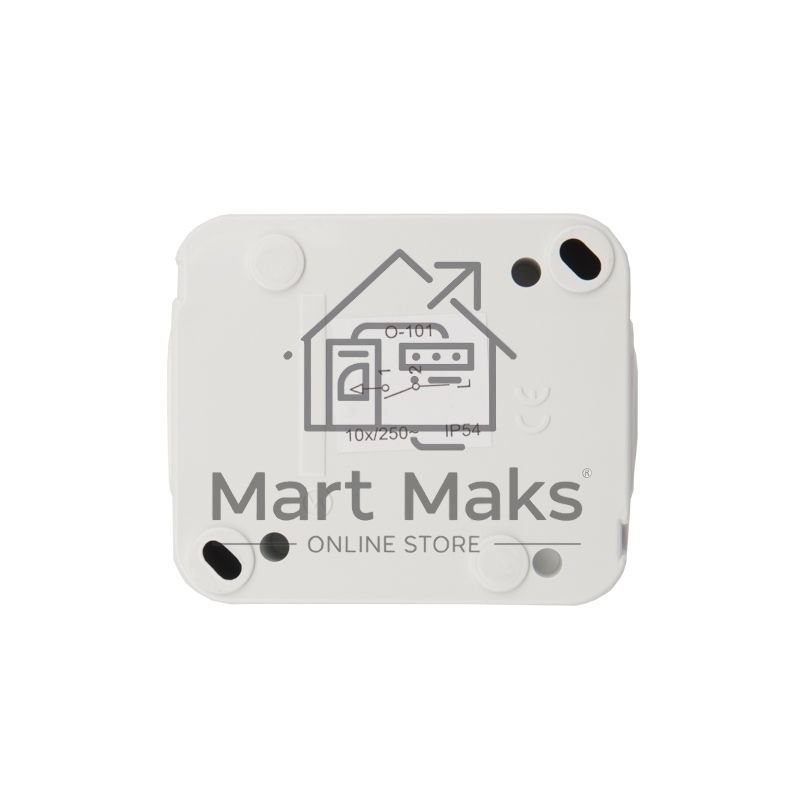 Переключатель проходной KRANZ Mini OG открытой установки, IP54 белый