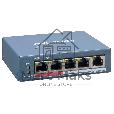 Коммутатор Hikvision DS-3E1105P-EI, 4×100 Мбит/с PoE+ + 1×100 Мбит/с, настраиваемый