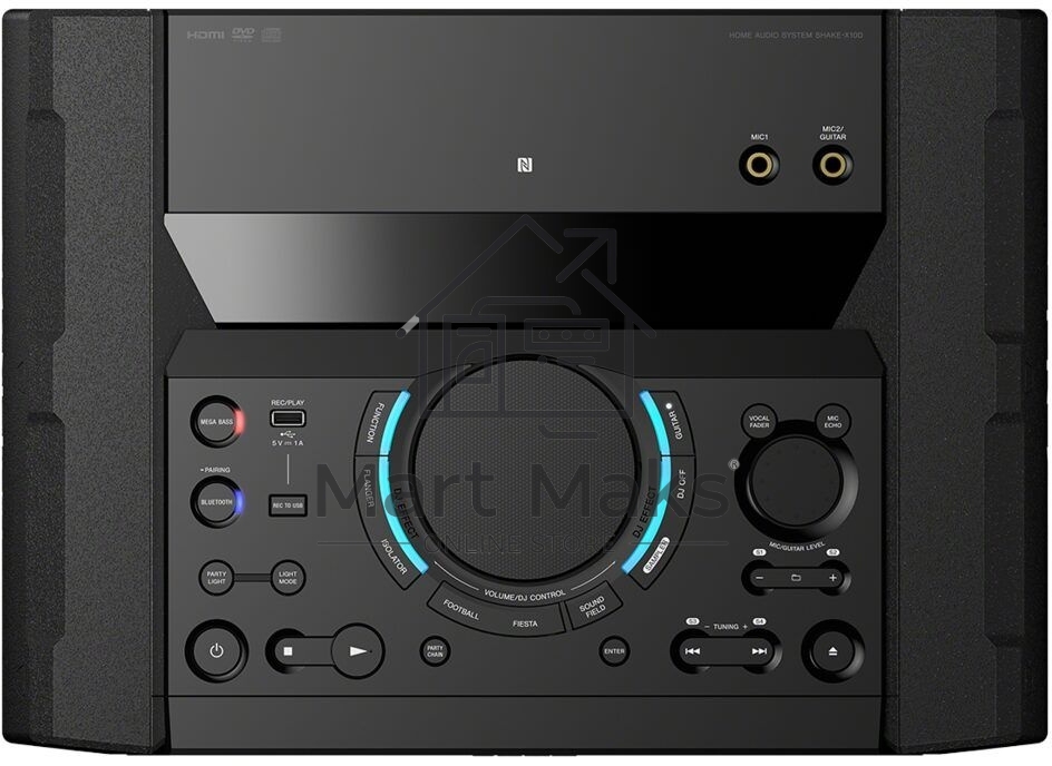 Минисистема Sony Shake-X10 черный 1200Вт CD CDRW DVD DVDRW FM USB BT