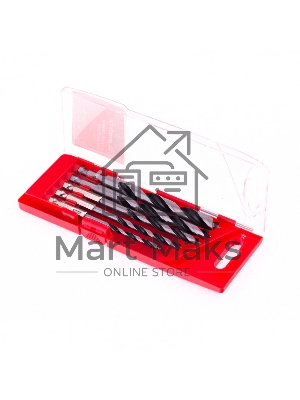 Набор сверл Matrix по дереву, 4-5-6-8-10 мм 5шт шестигран, хвостовик, пластиковый