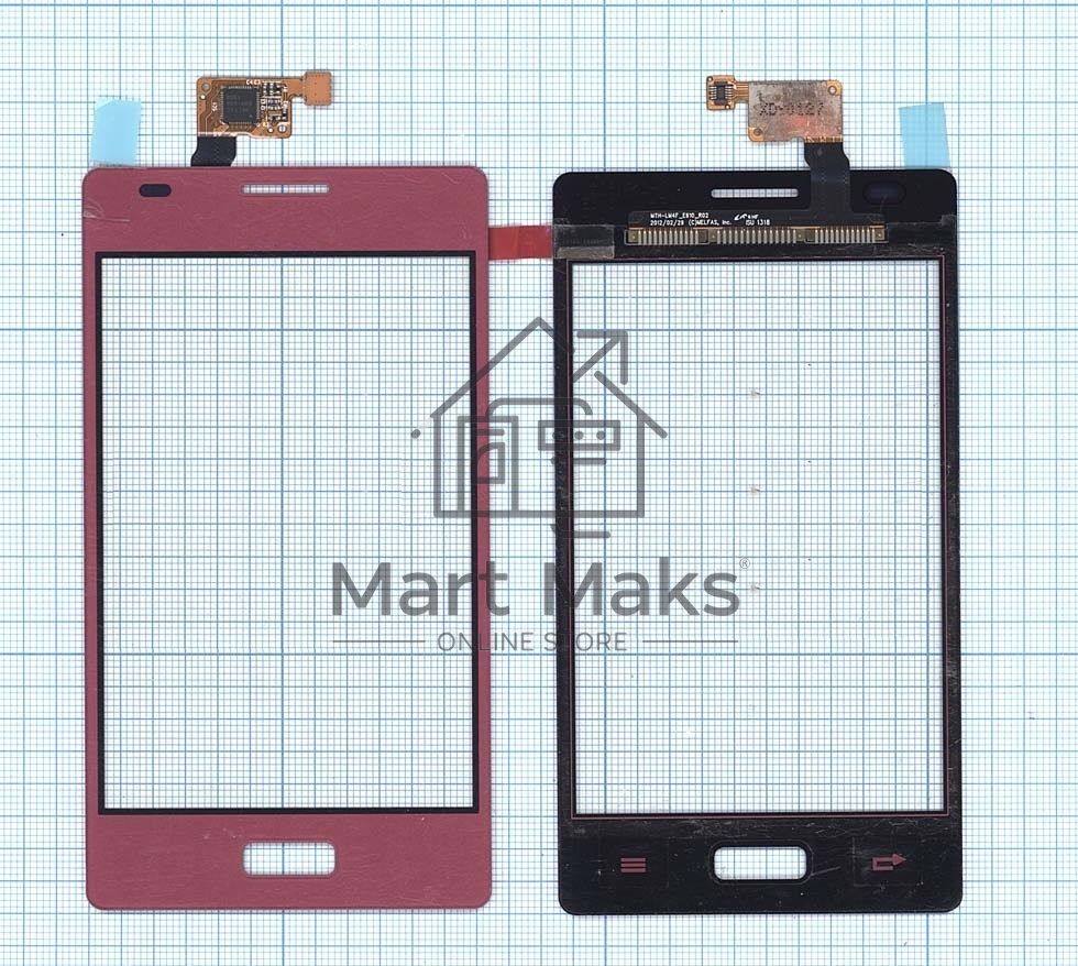 Сенсорное стекло (тачскрин) для LG Optimus L5 E610 E612. розовое