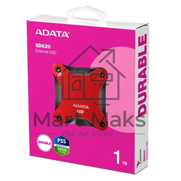 Внешний накопитель SSD 1TB A-DATA SD620, External, USB 3.2, [R/W -550/500 MB/s] красный