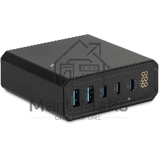 Настольное зарядное устройство Digma Pro DPW10A 140W 5A (PD+QC) 3хUSB-C/2xUSB-A универсальное черный (DPW1A4G024BK)
