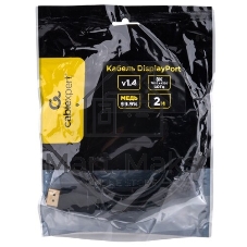 Кабель DisplayPort Cablexpert CC-DP8K-2M, 20M/20M, v1.4, 8К, медь, тройной экран, 2м, черный, пакет