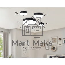 Потолочный светодиодный светильник Ambrella light FV5522 BK черный LED 26W 4200K D220*58 (Без ПДУ)