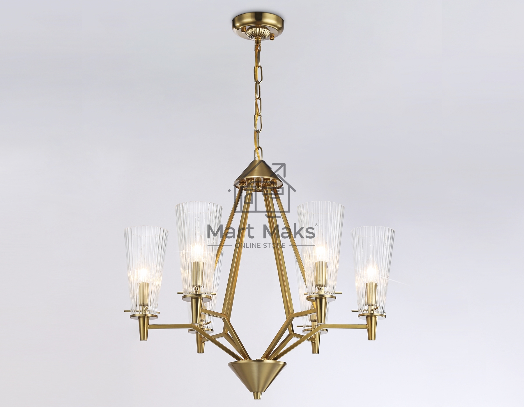 Светильник Ambrella light TR3231/6 BS/FR латунь/белый матовый E14*6 max 40W D610*585