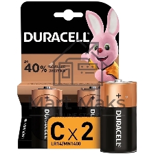 Элемент питания алкалиновый LR MN 1400/LR14 BP-2 (блист.2шт) Duracell Б0014054