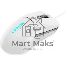 Мышь проводная Lenovo Legion M300s белый, 8000 dpi, USB, кнопки - 6