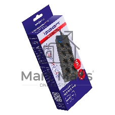 Сетевой фильтр Ippon BK-8-EU-5-16-B 5м (8 розеток) черный (коробка)