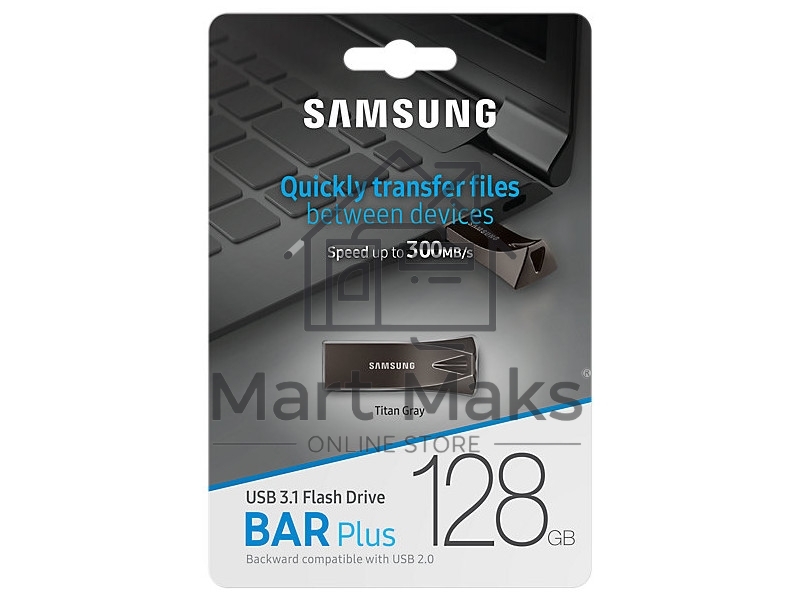 Флешка USB R/W Samsung BAR Plus 128GB USB Drive <USB 3.1> (up to 300Mb/s)
