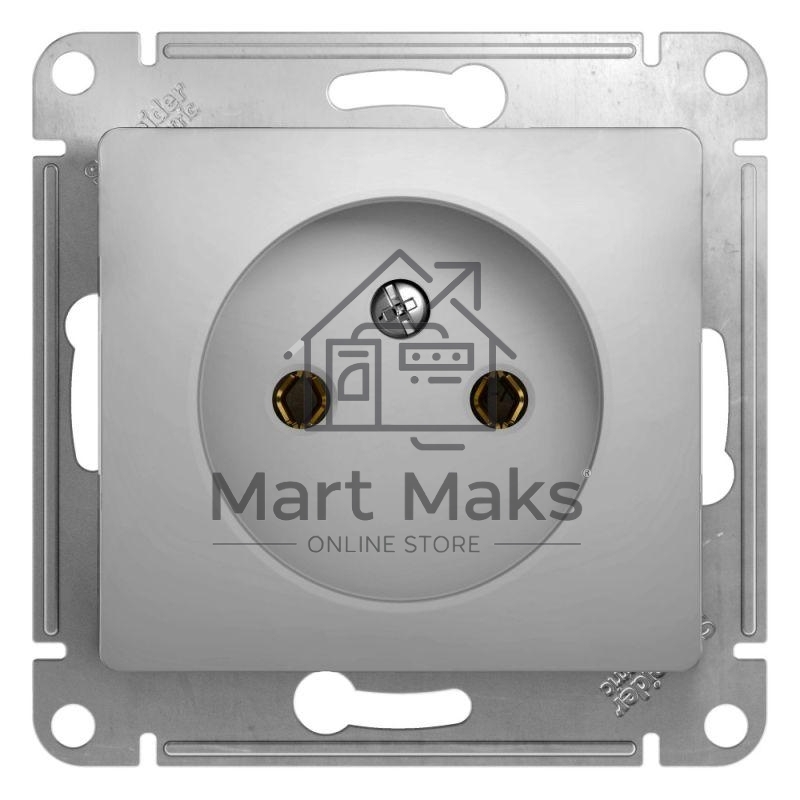 Механизм розетки 1-м СП Glossa 16А IP20 без заземл. алюм. SchE GSL000341