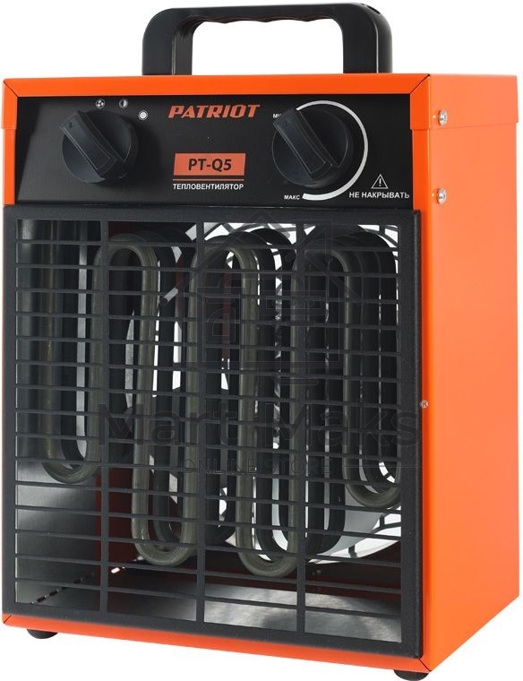 Калорифер PATRIOT PT-Q 5 220В терморегулятор, нерж.ТЭН, шнур с промышленной вилкой