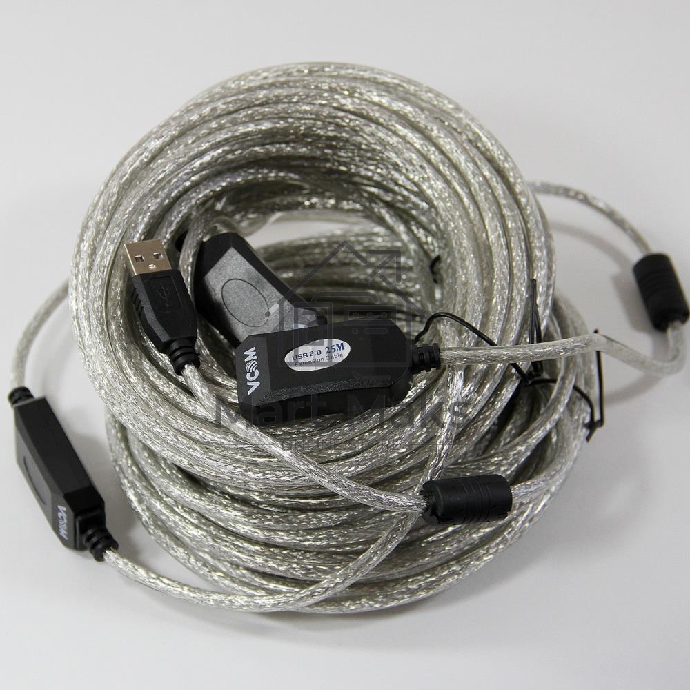 Кабель-адаптер VCOM VUS7049-25M USB2.0-repeater, удлинительный активный <Am-->Af> 25м