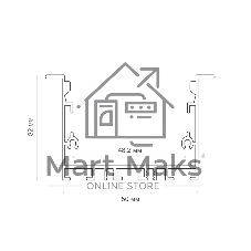 Комплект врезного алюминиевого профиля с рассеивателем Rexant 62х32 мм, 1 м