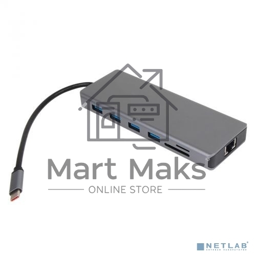 Usb концентратор TypeC -->(2HDMI+DP)4K*60Hz+3USB3.0+TC+USB2.0+RJ45+SD+TF+PD+audio+TCадаптер