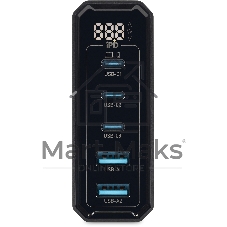 Настольное зарядное устройство Digma Pro DPW10A 140W 5A (PD+QC) 3хUSB-C/2xUSB-A универсальное черный (DPW1A4G024BK)