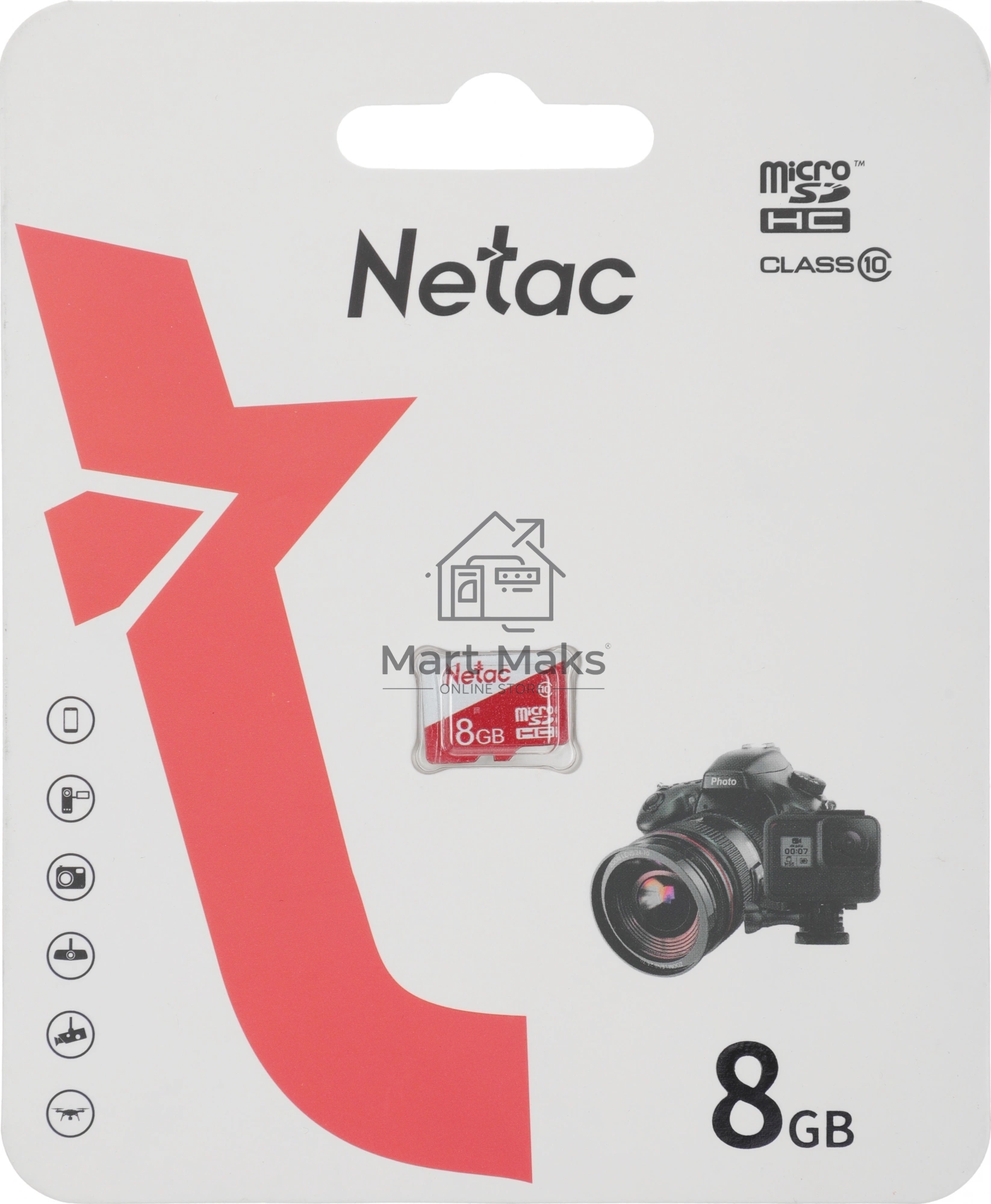 Карта памяти Netac P500 ECO MicroSDHC 8GB C10 NT02P500ECO-008G-S
