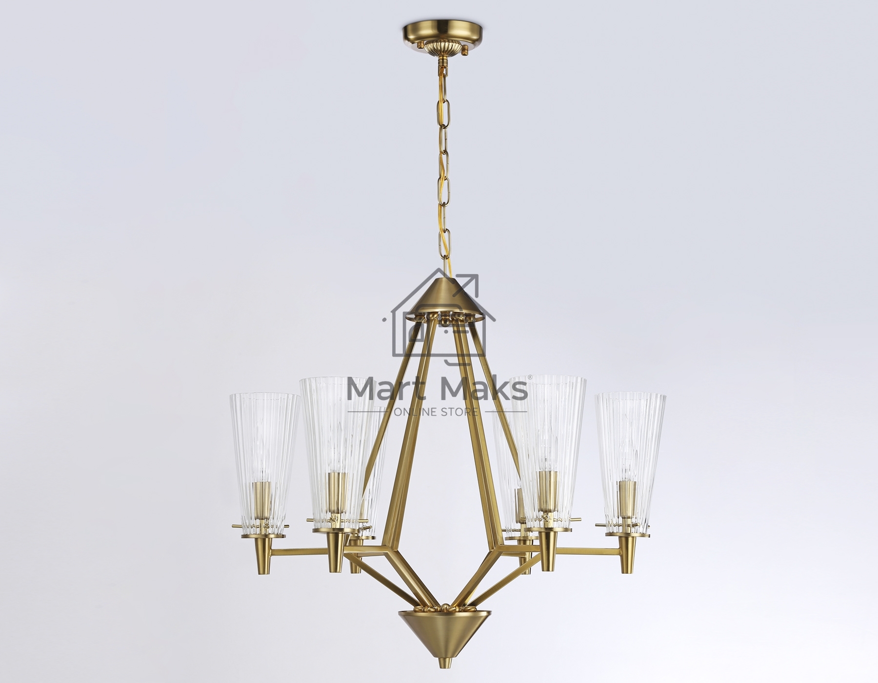 Светильник Ambrella light TR3231/6 BS/FR латунь/белый матовый E14*6 max 40W D610*585