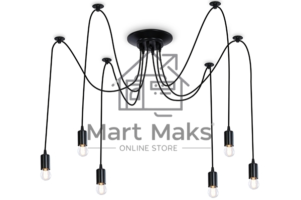 Светильник Ambrella light TR8178/6 BK черный E27 max 40W D630*910