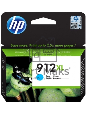 Картридж струйный HP 912 3YL81AE голубой (825стр.) для HP OfficeJet 801x/802x