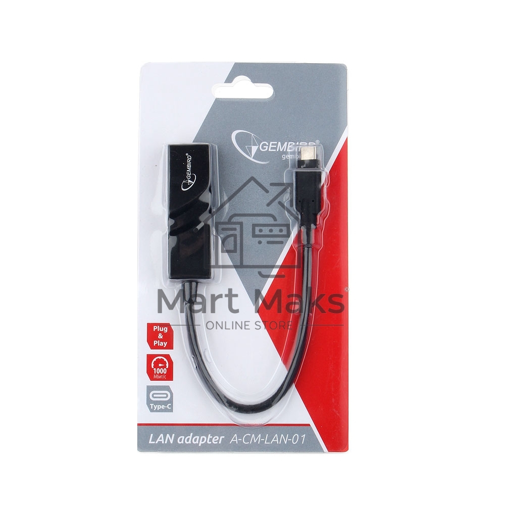 Сетевой адаптер Ethernet Gembird A-CM-LAN-01 USB C-type - Fast Ethernet adapter