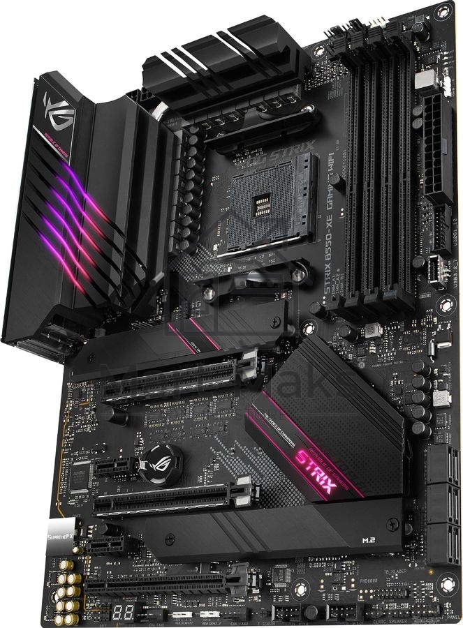 Материнская плата ASUS ROG STRIX B550-XE GAMING WIFI, AM4, AMD B550, 4xDDR4, 6xSATA, 2xM.2, 1xPCI-E 4.0 x16, 1xPCI-E 4.0 x8, 1xPCI-E 3.0 x4, 1xHDMI, 1xDP, 1x 2.5Gb LAN, 2xUSB-A 3.2 Gen 2, 1xUSB-C 3.2 Gen 2, 4xUSB 2.0, 5x3.5 мм, 7.1, Standard-ATX