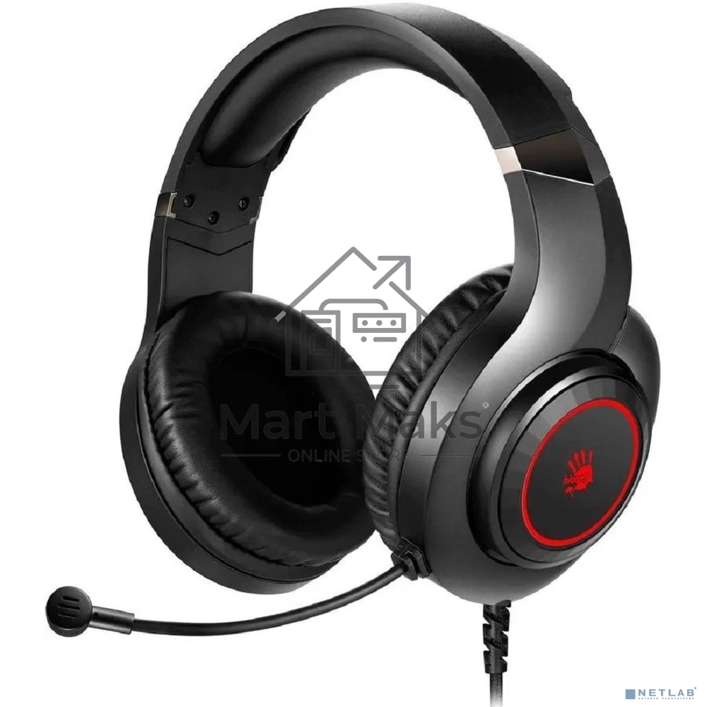 Наушники с микрофоном A4 Bloody G220S черный 2м мониторные USB оголовье (G220S USB/ BLACK)