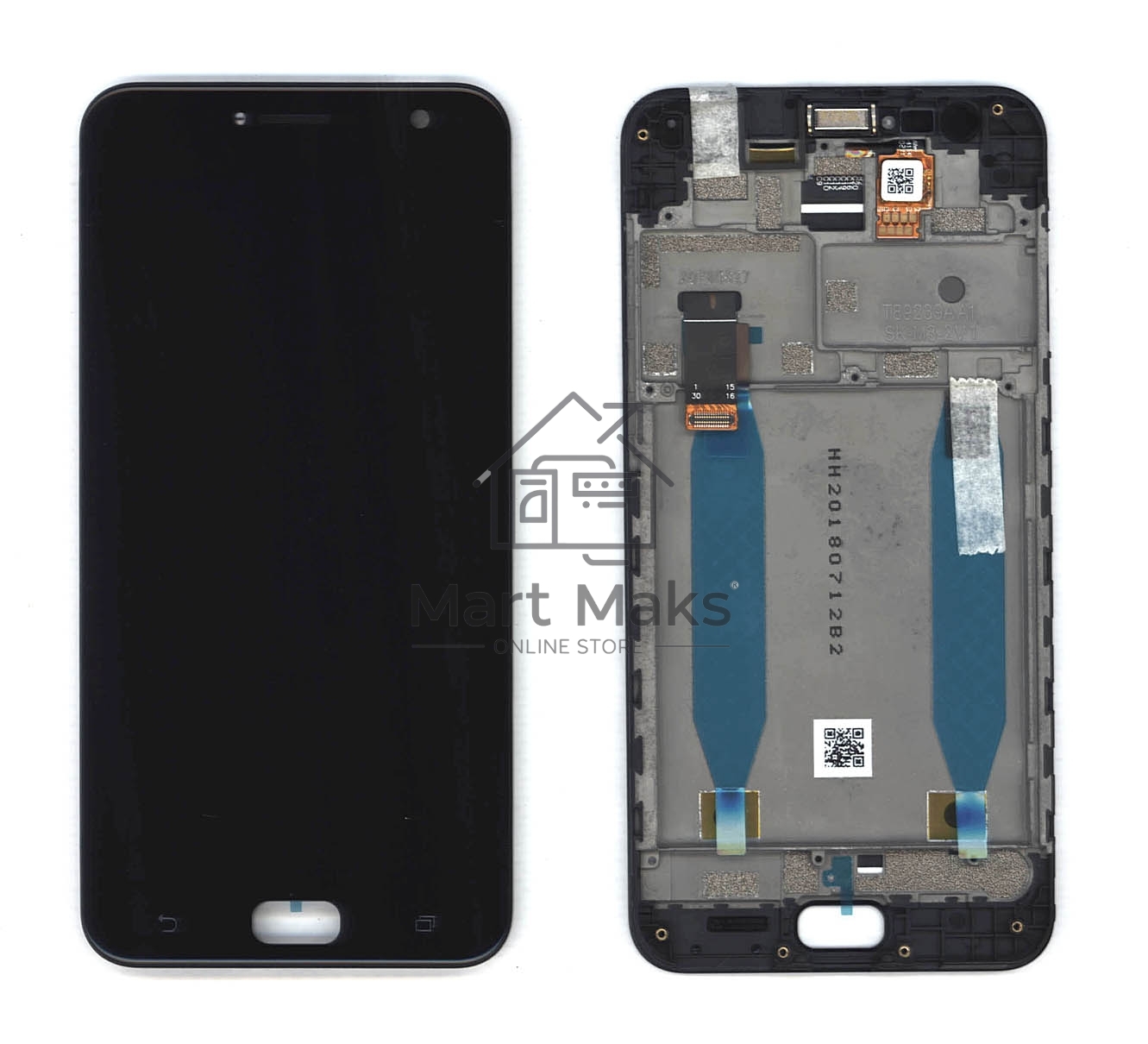 Дисплей для Asus ZenFone Live ZB553KL, черный с рамкой