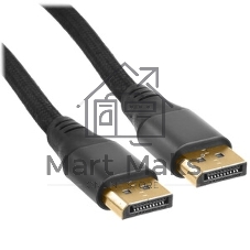 Кабель DisplayPort Cablexpert CC-DP8K-6, v1.4, 1.8м, 20M/20M, нейлоновая оплетка, метал. разъемы, пакет
