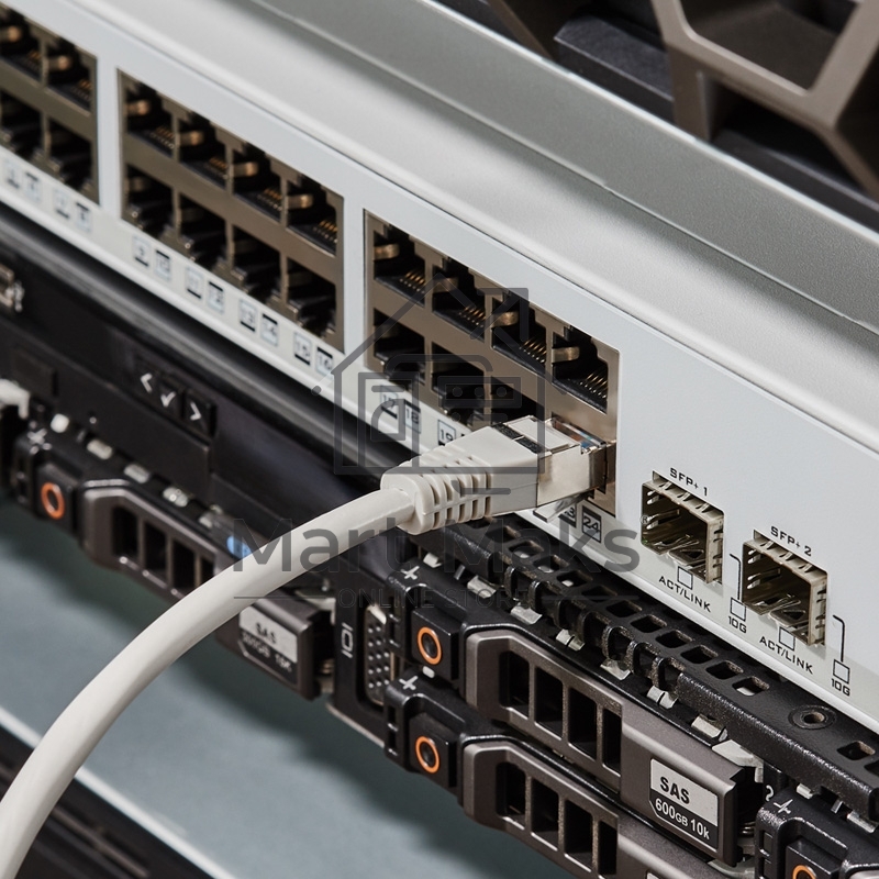 Пaтч-корд F/UTP, Rexant категория 5e, RJ45-RJ45, экранированный, 24AWG, LSZH, серый, 2м