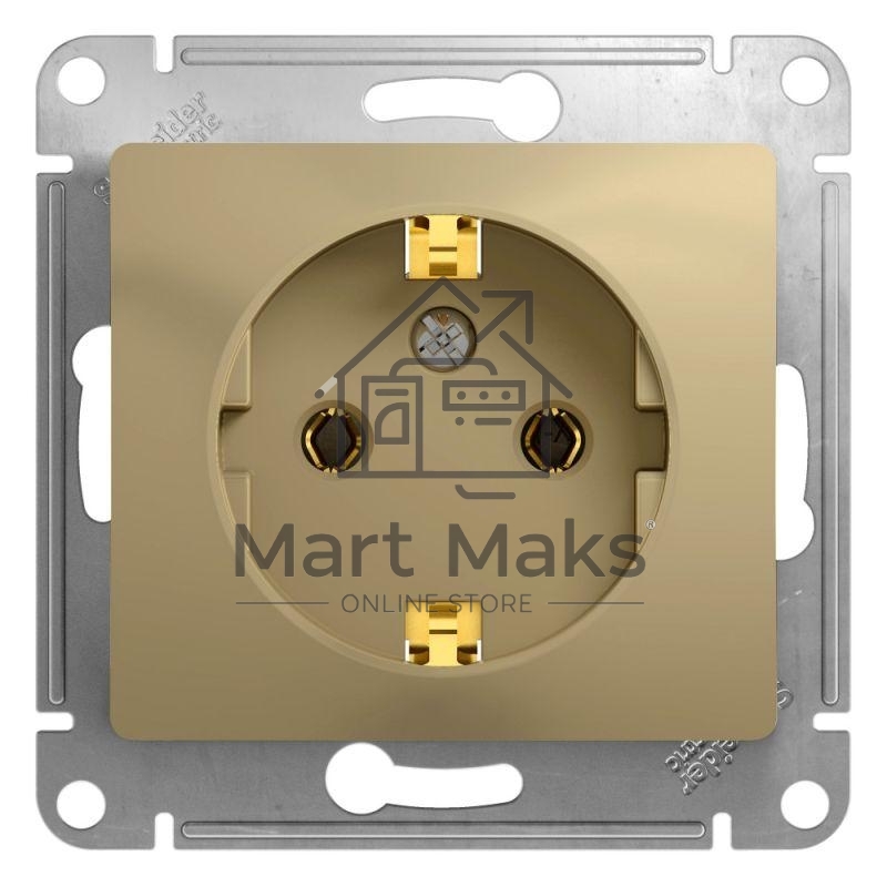 Механизм розетки 1-м СП Glossa 16А с заземл. титан SchE GSL000443