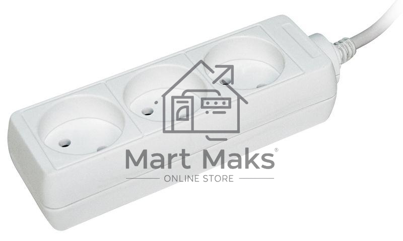 Удлинитель 3х1.5м без заземл. 10А IP20 У3 2P ИЭК WYP10-06-03-01-N