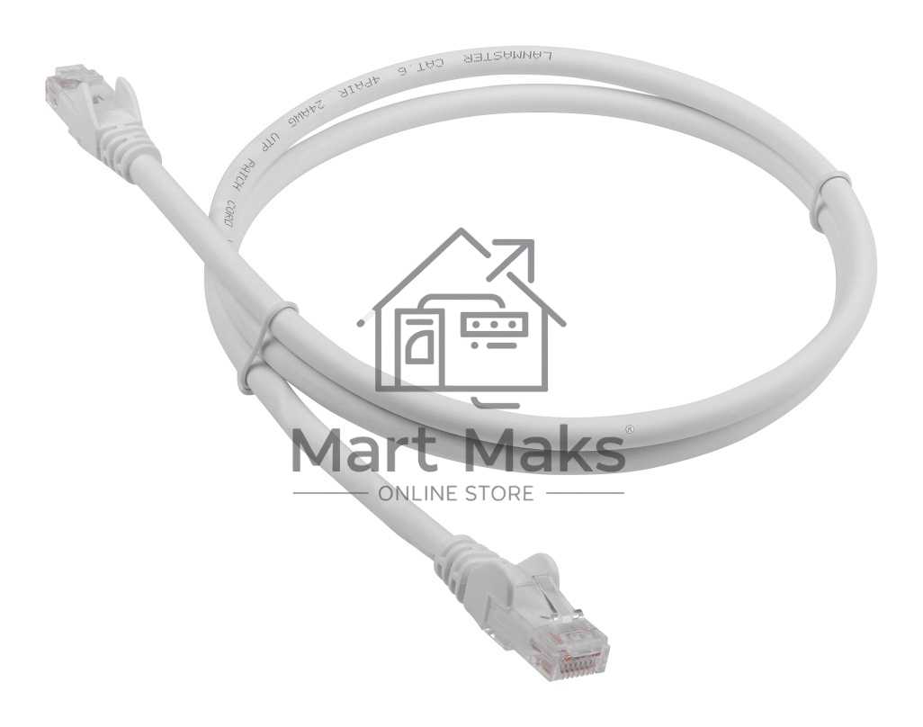 Патч-корд Lanmaster LAN-PC45/U6-2.0-WH вилка RJ-45-вилка RJ-45 кат.6 2м белый LSZH (уп.:1шт)