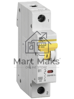 Выключатель автоматический однополюсный ВА47-60M 1Р 16А 6кА С MVA31-1-016-C IEK