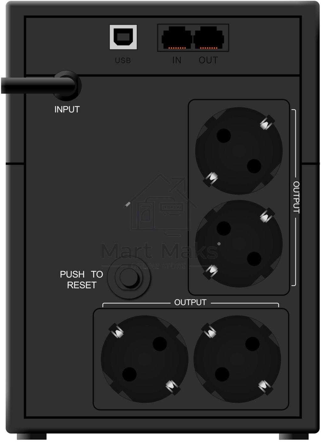 Источник бесперебойного питания Ippon Back Basic 1200 LCD Euro 720Вт 1200ВА черный