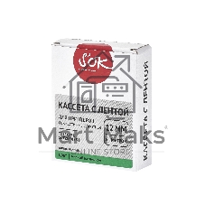 Кассета с лентой S'OK by Sakura Printing TZEFX731 для Brother, черный на зеленом, 12мм/8м, наклейка