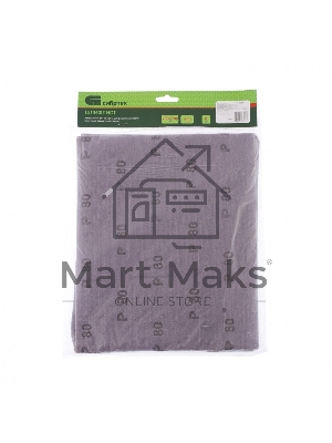 Шлифлист на тканевой основе, P 80, 230 х 280 мм, 10 шт., влагостойкий Сибртех