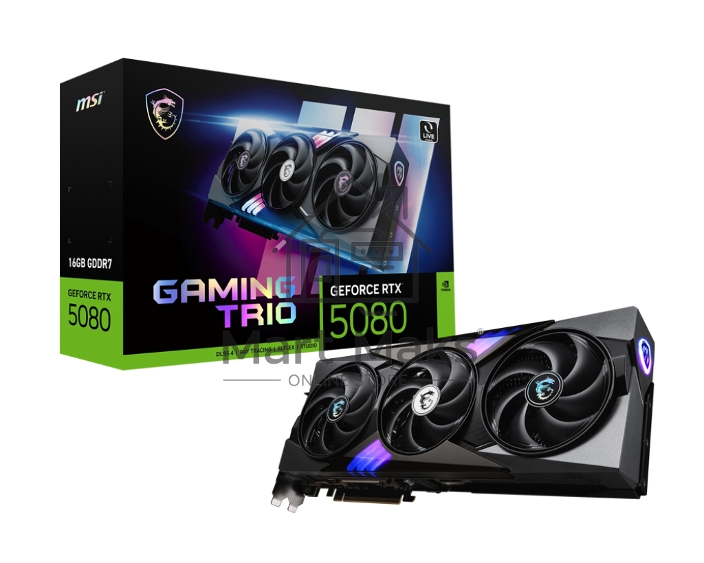 Видеокарта MSI NVIDIA GeForce RTX 5080 16Gb PCI-E 256bit GDDR7 2700/30000 HDMIx1 DPx3 HDCP Ret