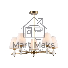 Люстра Ambrella light LH75044/5 BS/WH латунь/белый E14*5 max 40W D700*580