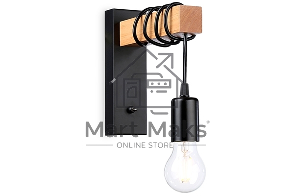 Светильник Ambrella light TR8181 BK/LW черный/светлое дерево E27 max 40W 395*60*210