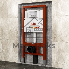 Инсталляция BAU PRO для подвесного унитаза, клавиша смыва BAU Hotel для инсталляции, белый глянец