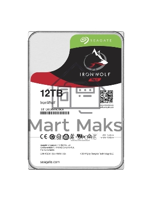 Жесткий диск Seagate Ironwolf ST12000VN0008, 12Tb SATA 6.0Gb/s, 7200 rpm, 256mb buffer, 3.5