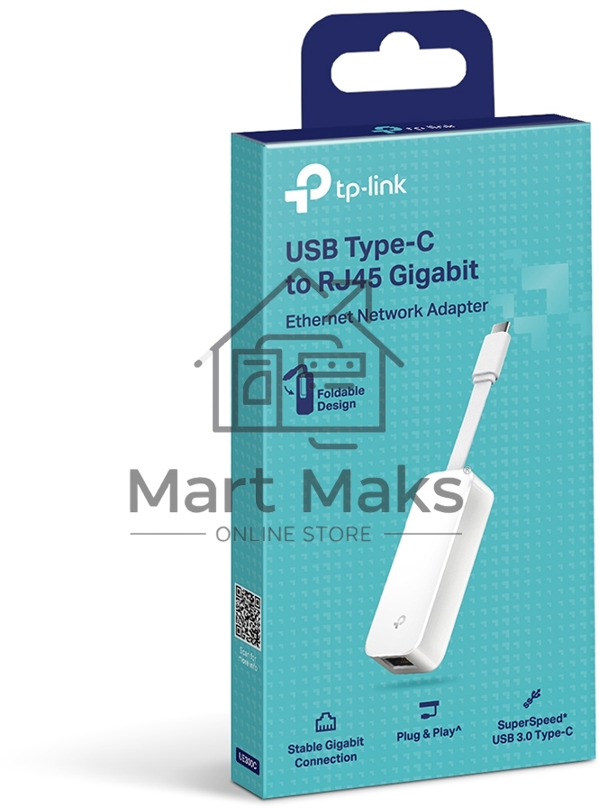 Сетевой адаптер TP-Link UE300C USB Type-C to RJ45 Gigabit Ethernet Network Adapter, USB 3.0 port, 10/100/1000 RJ45 port, Foldable,Portable and Lightweight design, Plug and Play