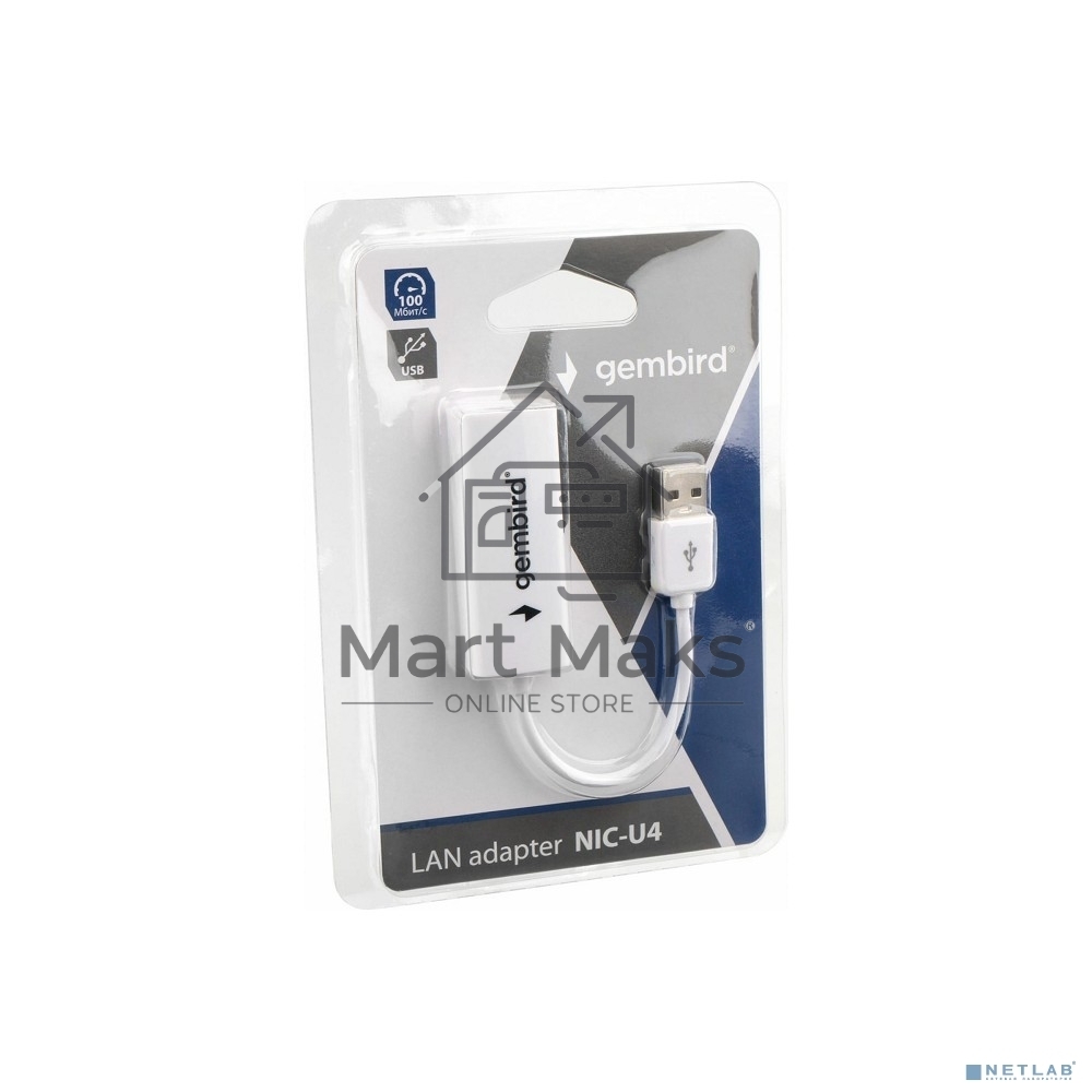 Сетевой адаптер Ethernet Gembird NIC-U4 USB 2.0 - Fast Ethernet adapter