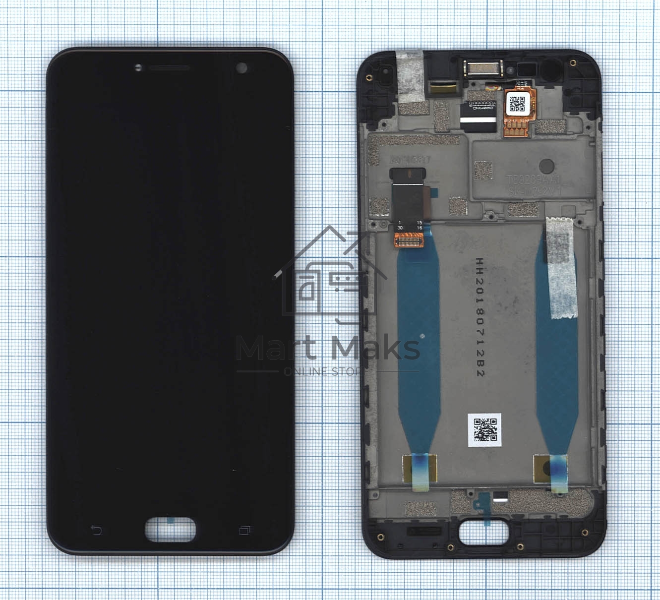 Дисплей для Asus ZenFone Live ZB553KL, черный с рамкой