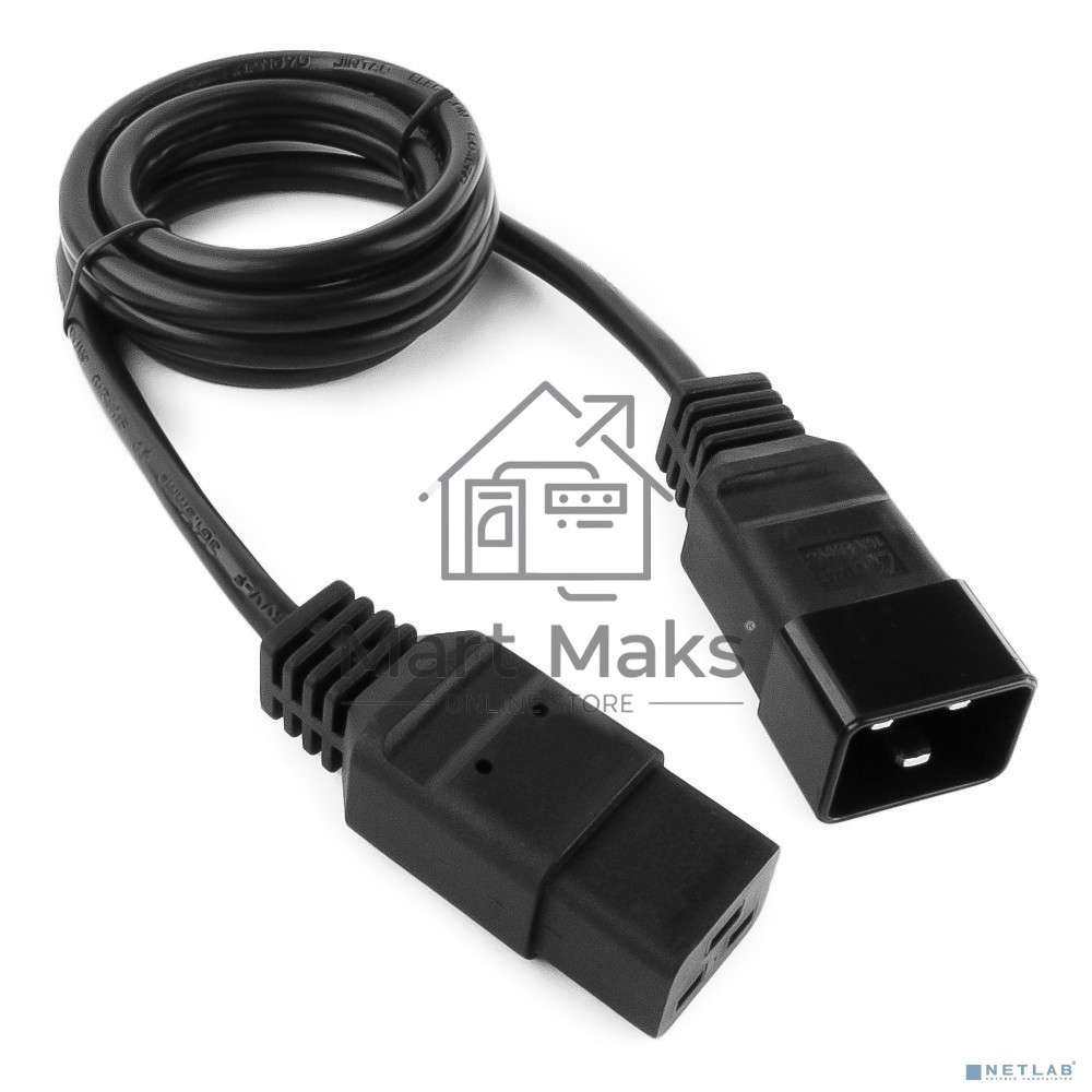 Кабель питания для UPC Gembird/Cablexpert, 1.5м, С19 - C20, 16А, черный, с заземлением(PC-189-C19)